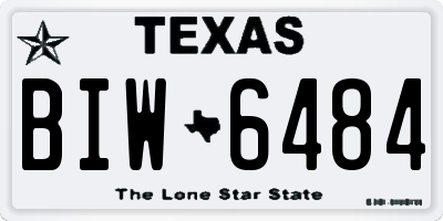 TX license plate BIW6484