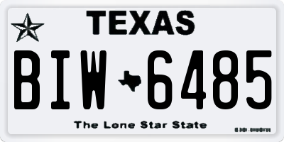 TX license plate BIW6485