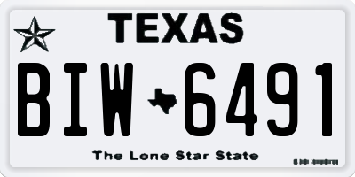 TX license plate BIW6491