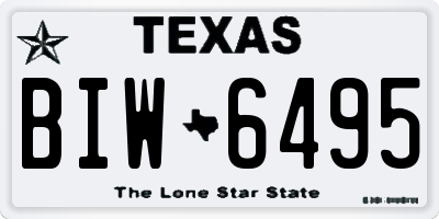 TX license plate BIW6495