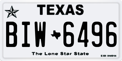 TX license plate BIW6496