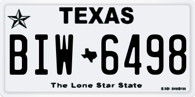 TX license plate BIW6498