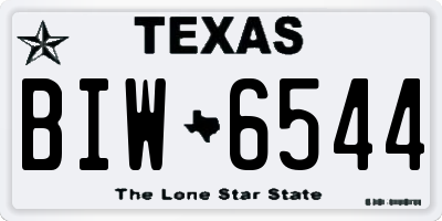 TX license plate BIW6544