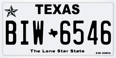 TX license plate BIW6546