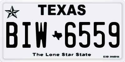 TX license plate BIW6559