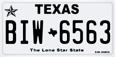 TX license plate BIW6563