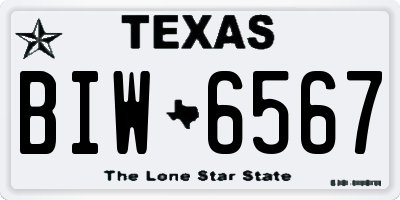 TX license plate BIW6567