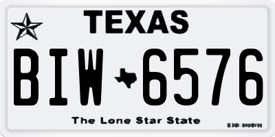 TX license plate BIW6576