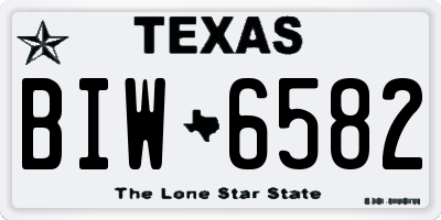 TX license plate BIW6582