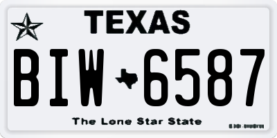 TX license plate BIW6587