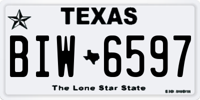 TX license plate BIW6597
