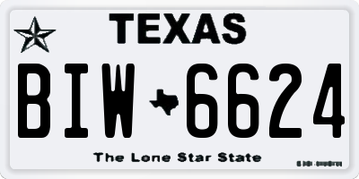 TX license plate BIW6624