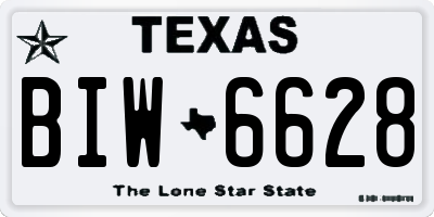 TX license plate BIW6628
