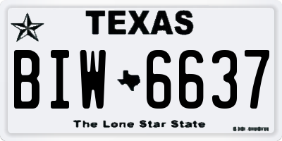 TX license plate BIW6637