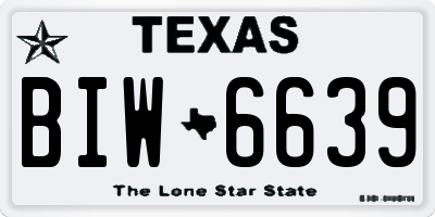 TX license plate BIW6639