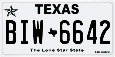 TX license plate BIW6642