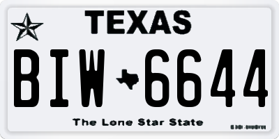 TX license plate BIW6644