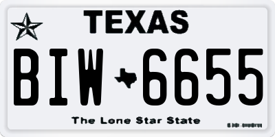 TX license plate BIW6655