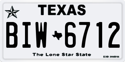 TX license plate BIW6712