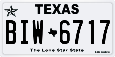 TX license plate BIW6717