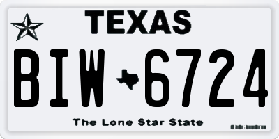 TX license plate BIW6724