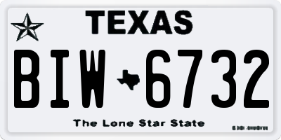 TX license plate BIW6732