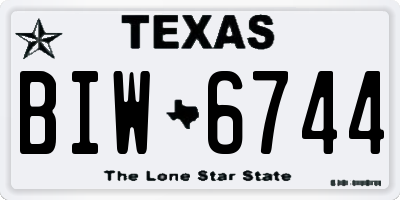 TX license plate BIW6744