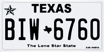 TX license plate BIW6760