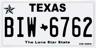 TX license plate BIW6762