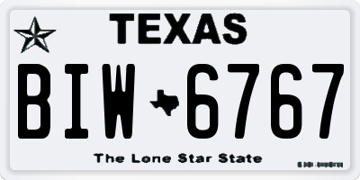 TX license plate BIW6767
