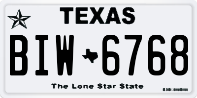 TX license plate BIW6768