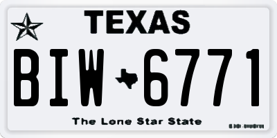 TX license plate BIW6771