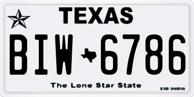 TX license plate BIW6786