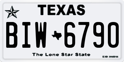 TX license plate BIW6790
