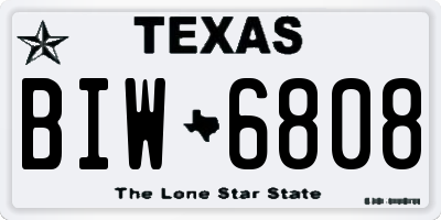 TX license plate BIW6808