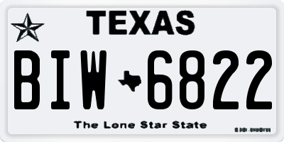 TX license plate BIW6822