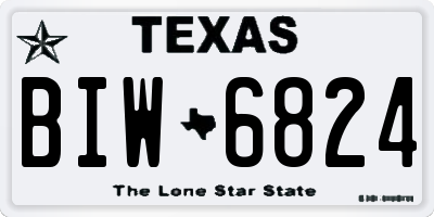 TX license plate BIW6824