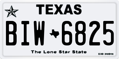 TX license plate BIW6825