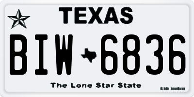 TX license plate BIW6836