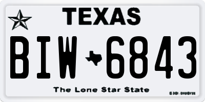 TX license plate BIW6843