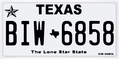 TX license plate BIW6858
