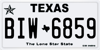 TX license plate BIW6859
