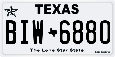 TX license plate BIW6880
