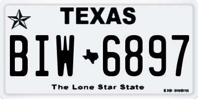TX license plate BIW6897
