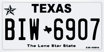 TX license plate BIW6907