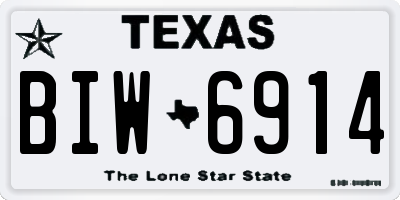 TX license plate BIW6914