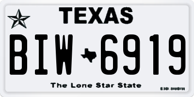 TX license plate BIW6919