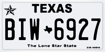 TX license plate BIW6927