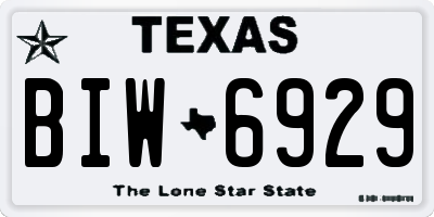 TX license plate BIW6929