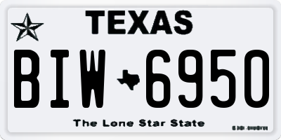 TX license plate BIW6950